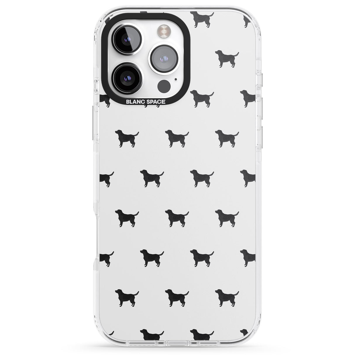 iPhone 16 Pro Max Black Labrador Dog Pattern Black Impact Phone Case