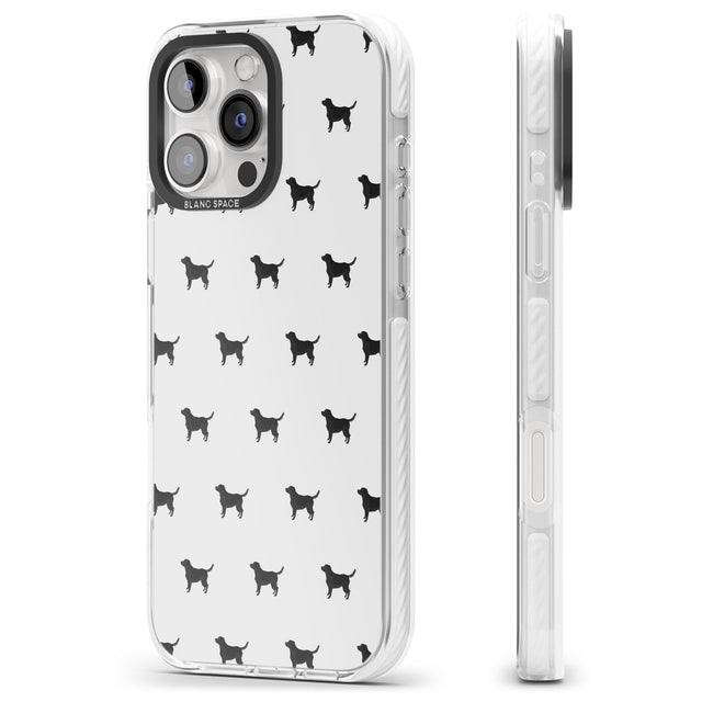 iPhone 16 Pro Max Black Labrador Dog Pattern Black Impact Phone Case