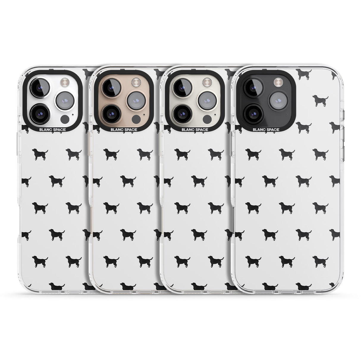 iPhone 16 Pro Max Black Labrador Dog Pattern Black Impact Phone Case