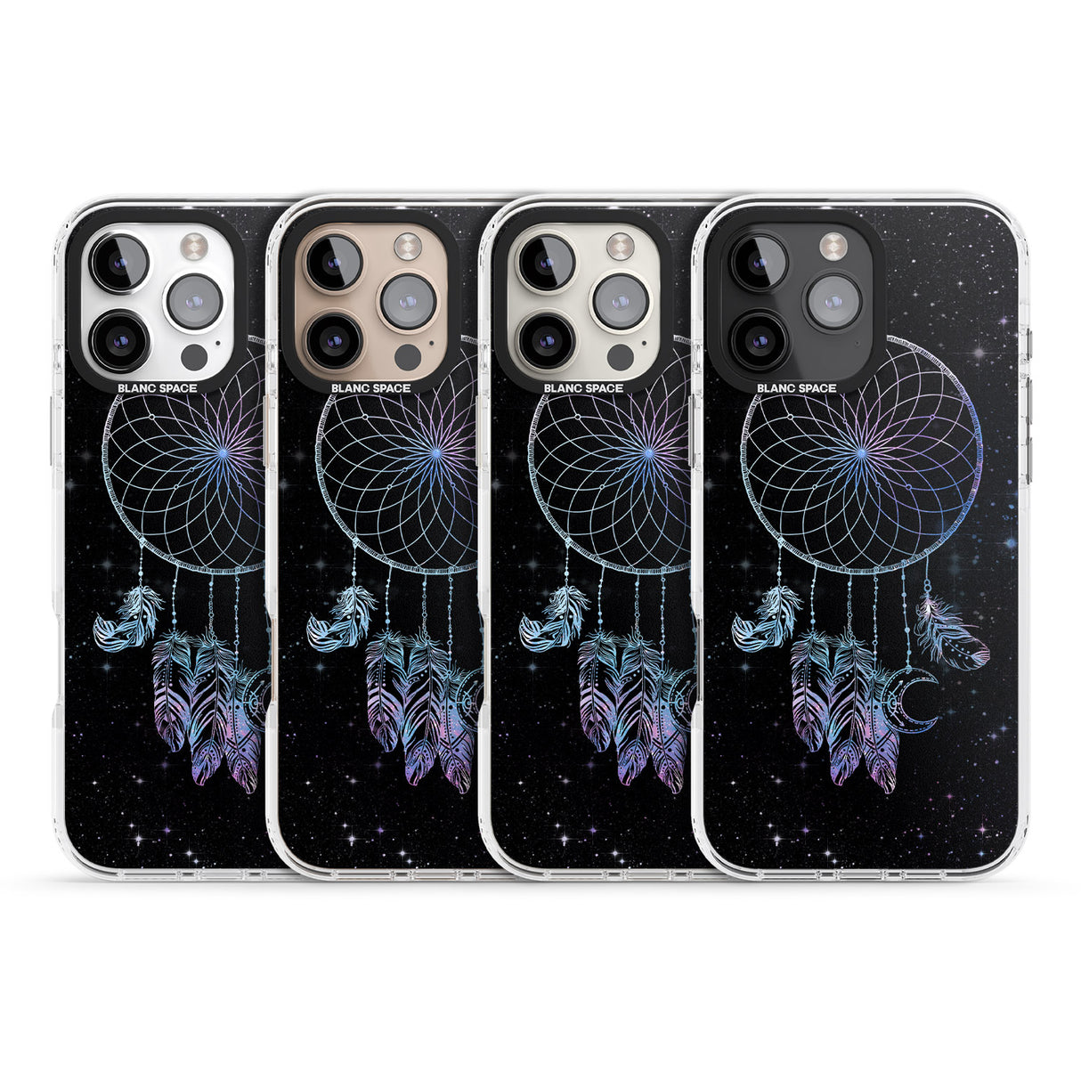 iPhone 16 Pro Max Dreamcatcher Space Stars Galaxy Print Black Impact Phone Case