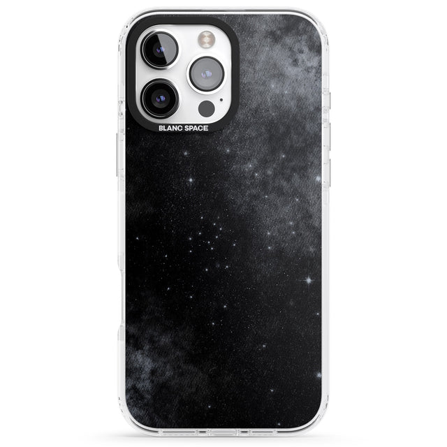 iPhone 16 Pro Max Night Sky Galaxies: Shimmering Stars Black Impact Phone Case