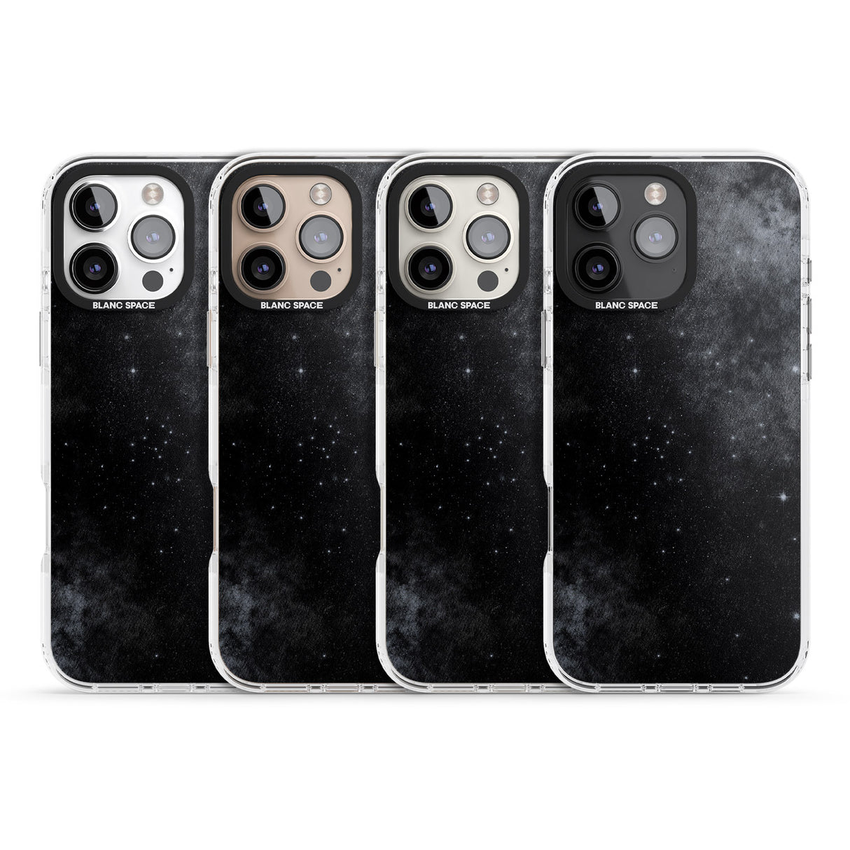 iPhone 16 Pro Max Night Sky Galaxies: Shimmering Stars Black Impact Phone Case