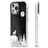 iPhone 16 Pro Max Moon Phases: Wolf & Full Moon Black Impact Phone Case