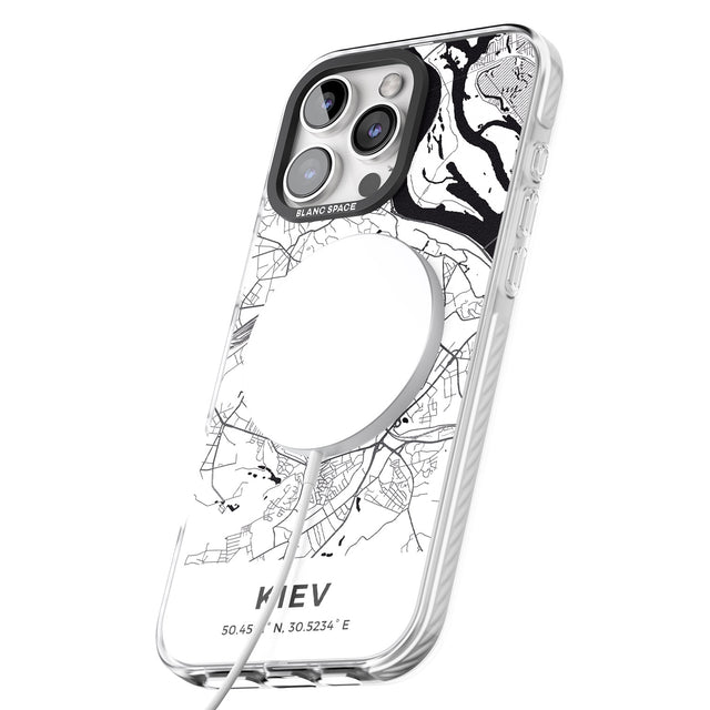 iPhone 16 Pro Max Map of Kiev, Ukraine Black Impact Phone Case