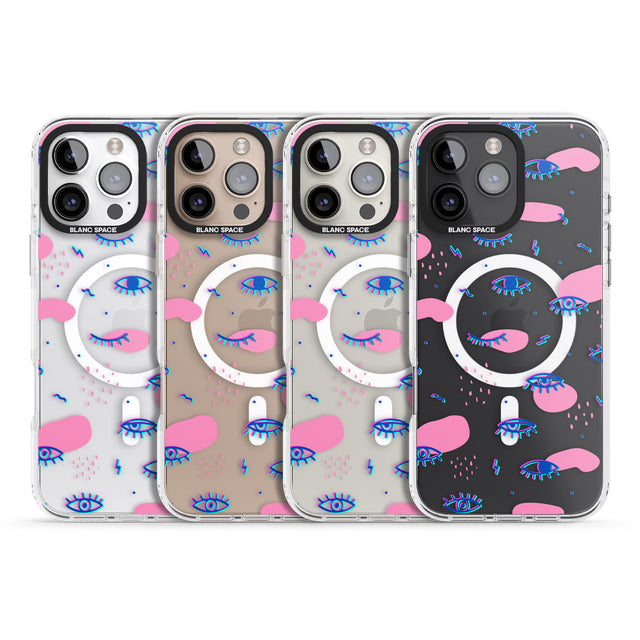 iPhone 16 Pro Max Pink Eye Blotches Black Impact Phone Case