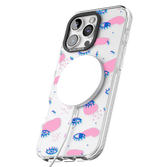 iPhone 16 Pro Max Pink Eye Blotches Black Impact Phone Case