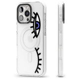 iPhone 16 Pro Max Winking Eyes Transparent Pattern Black Impact Phone Case