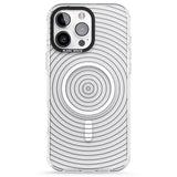 iPhone 16 Pro Max Abstract Lines: Circles Black Impact Phone Case