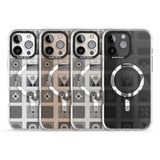 iPhone 16 Pro Max Abstract Lines: Mixed Pattern #1 Black Impact Phone Case