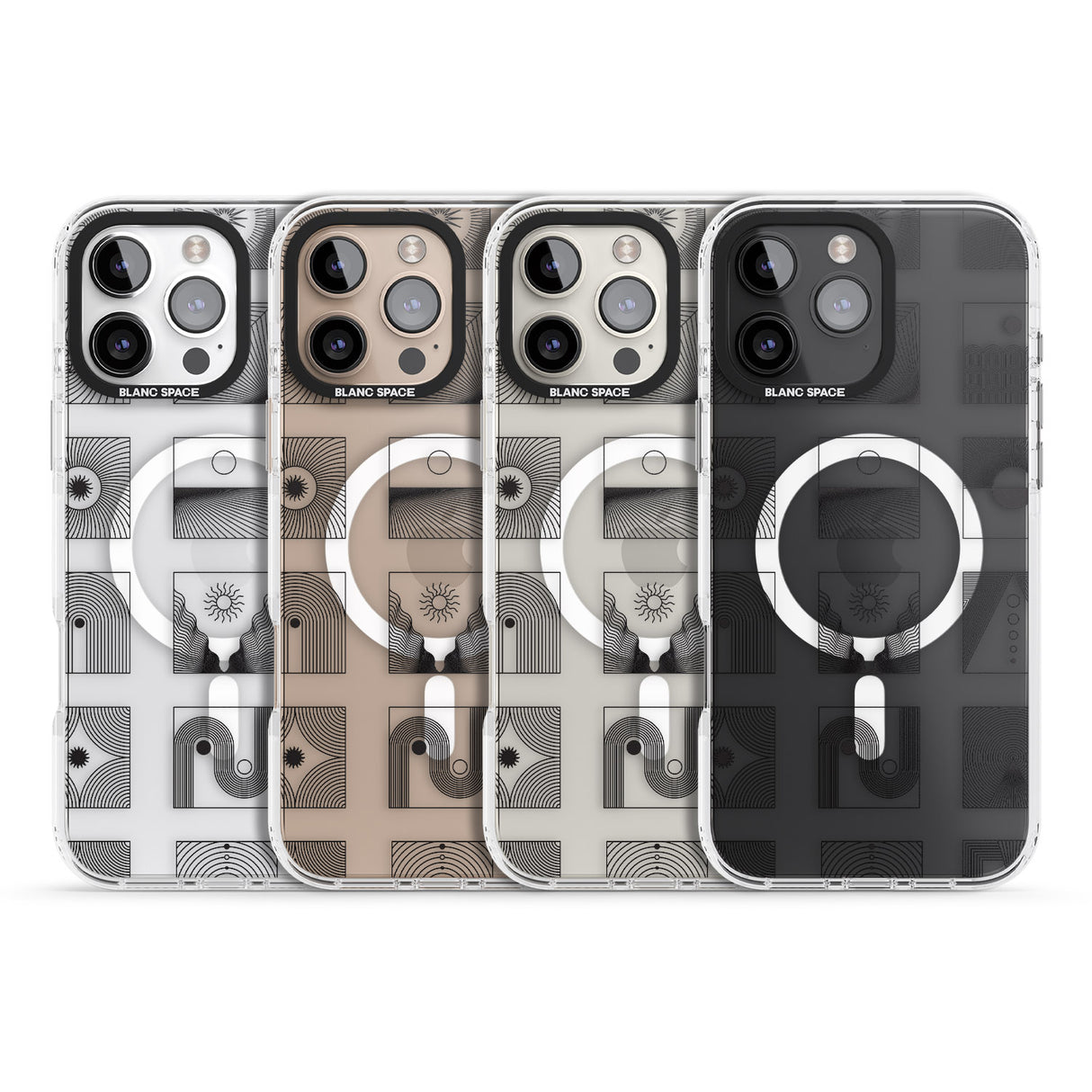 iPhone 16 Pro Max Abstract Lines: Mixed Pattern #2 Black Impact Phone Case