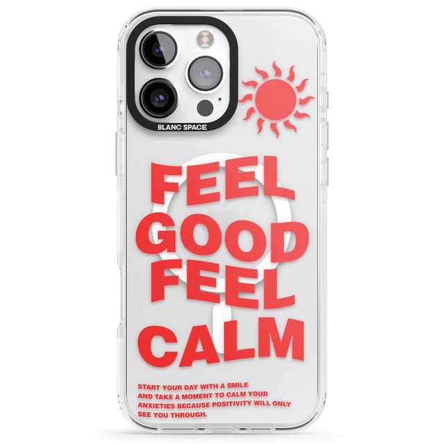 iPhone 16 Pro Max Feel Good Feel Calm (Red) Black Impact Phone Case