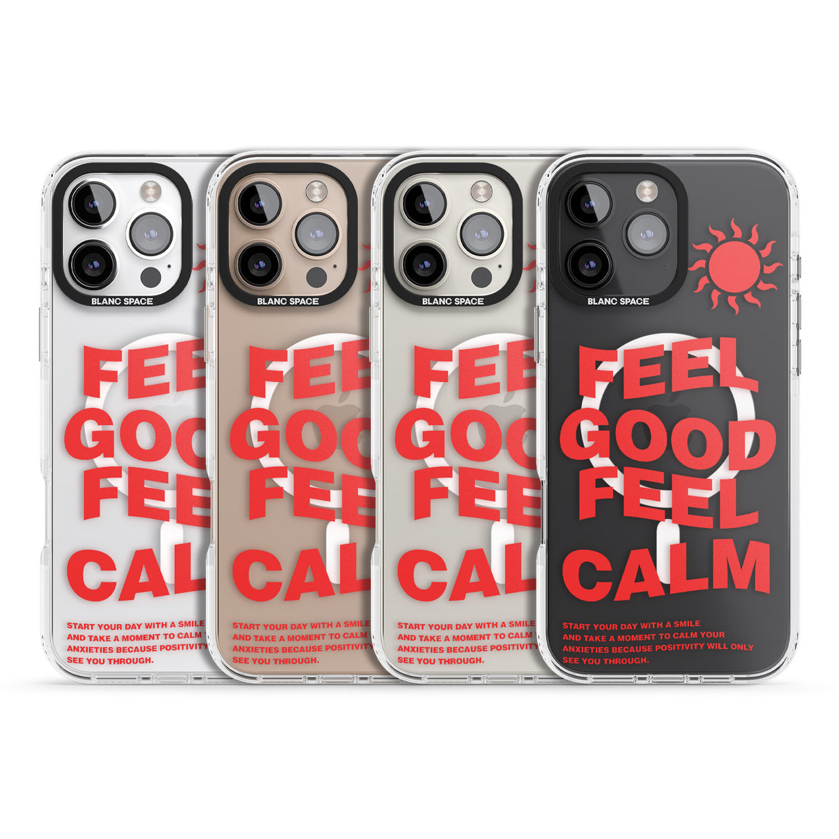 iPhone 16 Pro Max Feel Good Feel Calm (Red) Black Impact Phone Case