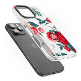 iPhone 16 Pro Max Rose Pattern Black Impact Phone Case