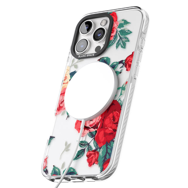 iPhone 16 Pro Max Rose Pattern Black Impact Phone Case