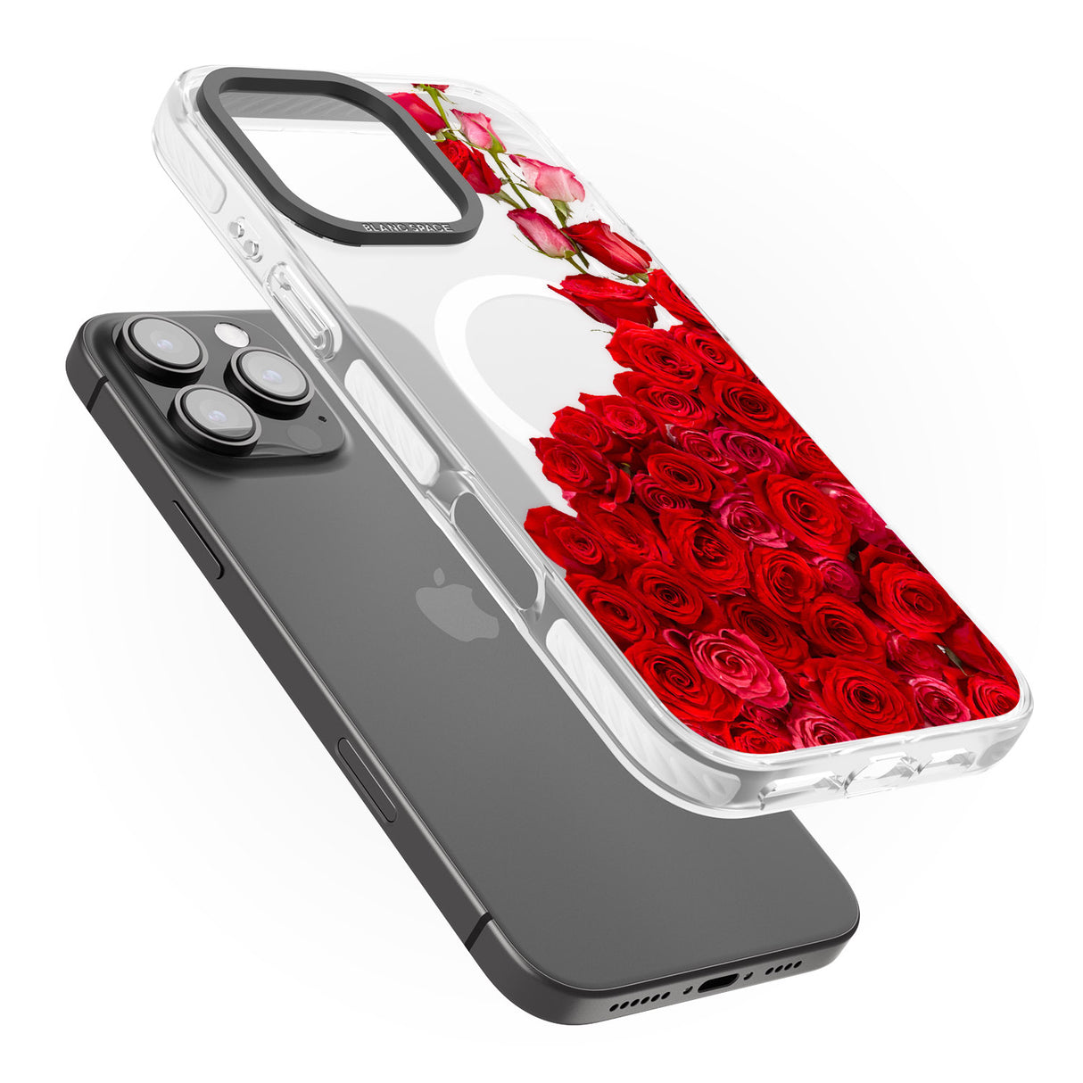 iPhone 16 Pro Max Floral Roses Black Impact Phone Case