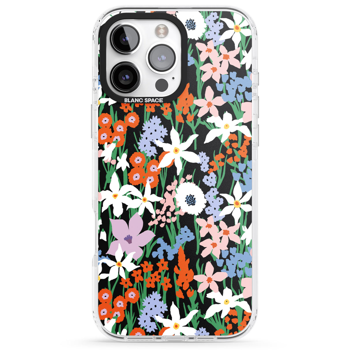 iPhone 16 Pro Max Springtime Meadow: Solid Black Impact Phone Case