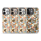 iPhone 16 Pro Max Busy Floral Mix: Transparent Black Impact Phone Case