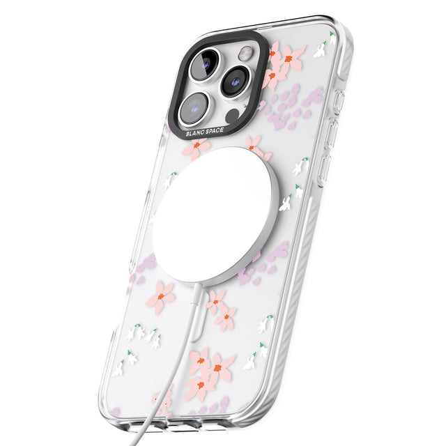 iPhone 16 Pro Max Pink & Purple Flower Mix: Clear Black Impact Phone Case