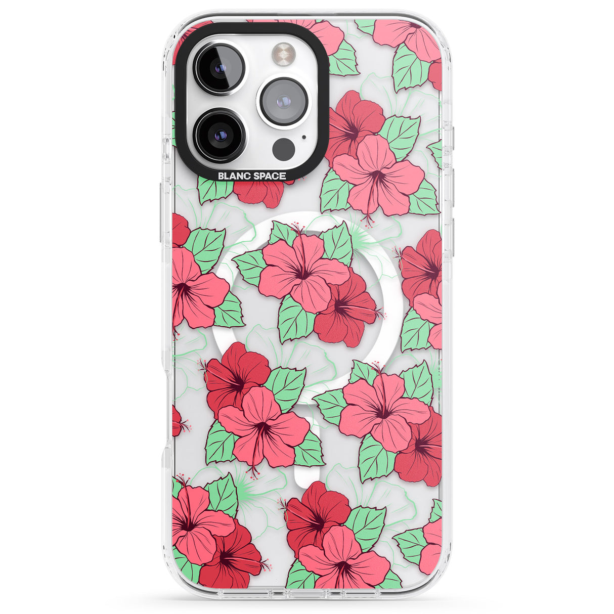 iPhone 16 Pro Max Pink Peony Black Impact Phone Case