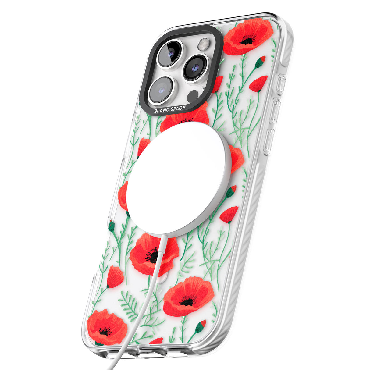 iPhone 16 Pro Max Poppy Garden Black Impact Phone Case