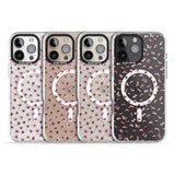 iPhone 16 Pro Max Small Pink Blossoms Transparent Design Black Impact Phone Case