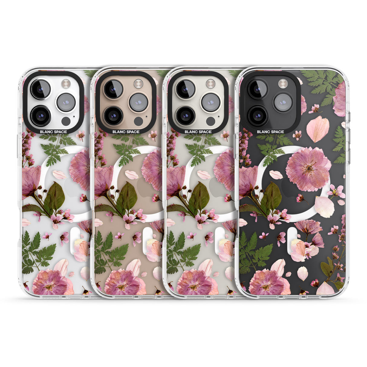 iPhone 16 Pro Max Natural Arrangement of Flowers & Leaves Design Black Impact Phone Case