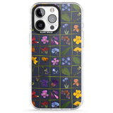 iPhone 16 Pro Max Wildflower Grid Boxes Pattern - Navy Black Impact Phone Case