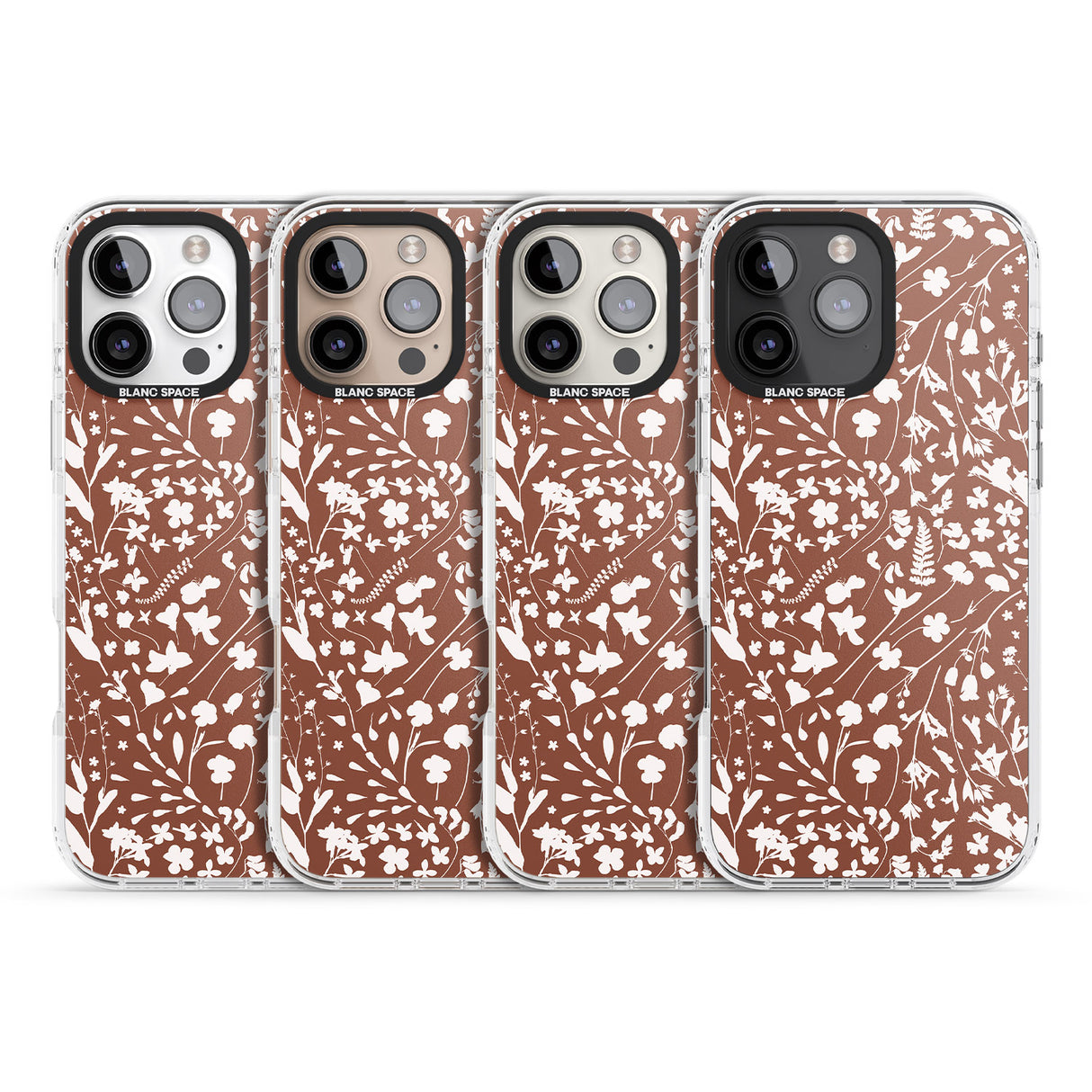 iPhone 16 Pro Max Wildflower Cluster on Terracotta Black Impact Phone Case