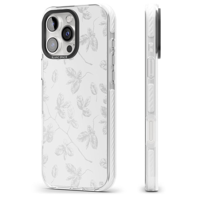 iPhone 16 Pro Max Grey Branches Vintage Botanical Black Impact Phone Case