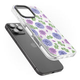 iPhone 16 Pro Max Purple Dahlias Transparent Floral Black Impact Phone Case