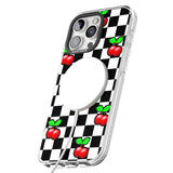 iPhone 16 Pro Max Checkered Cherry Black Impact Phone Case