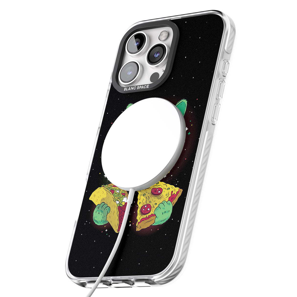 iPhone 16 Pro Max Pizza Purr Black Impact Phone Case