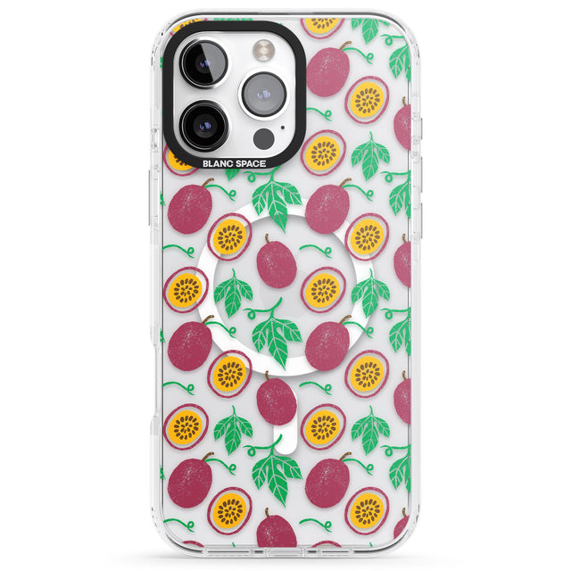 iPhone 16 Pro Max Passion Fruit Pattern Black Impact Phone Case