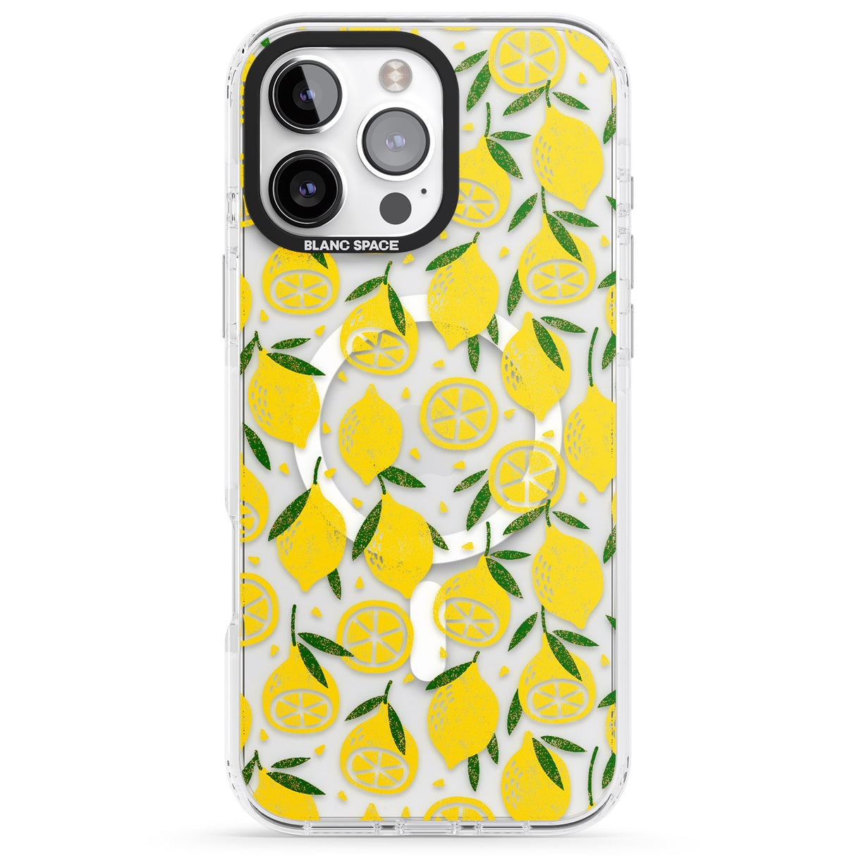 iPhone 16 Pro Max Bright Lemon Fruity Pattern Black Impact Phone Case