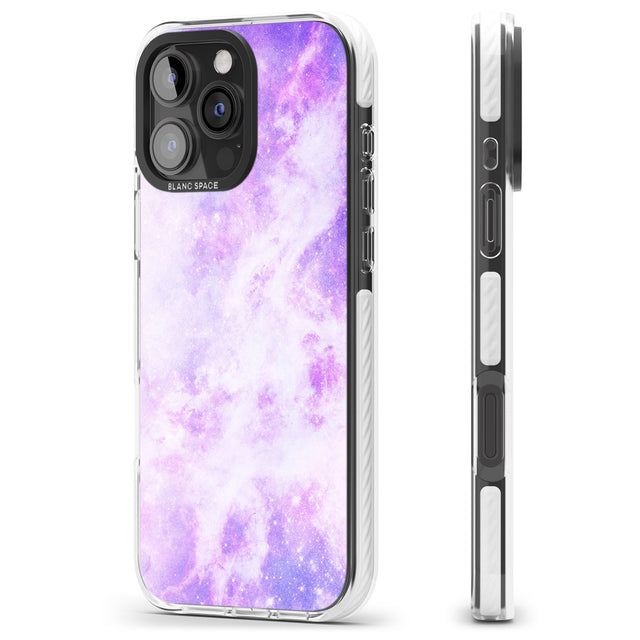 iPhone 16 Pro Max Purple Galaxy Pattern Design Black Impact Phone Case