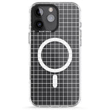 iPhone 16 Pro Max Simplistic Small Grid Designs White (Transparent) Black Impact Phone Case