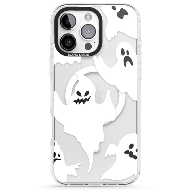 iPhone 16 Pro Max Ghost Pattern Black Impact Phone Case