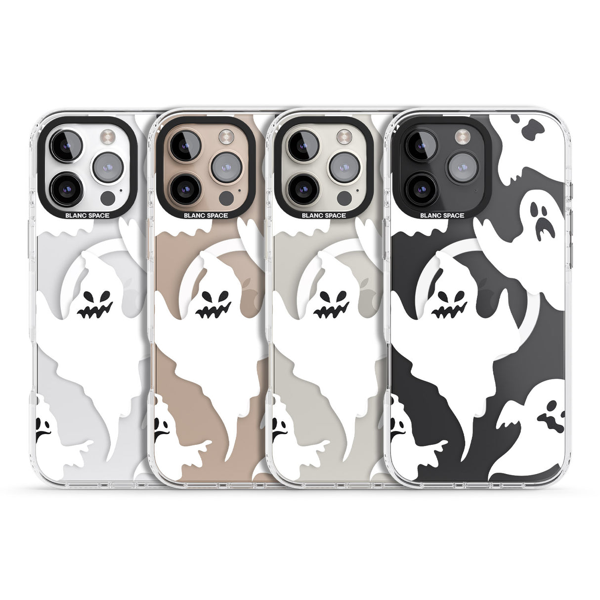 iPhone 16 Pro Max Ghost Pattern Black Impact Phone Case