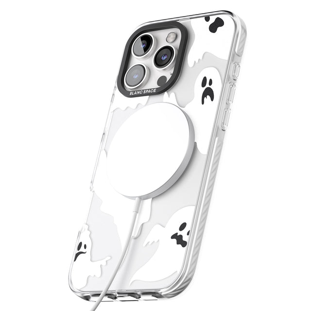 iPhone 16 Pro Max Ghost Pattern Black Impact Phone Case