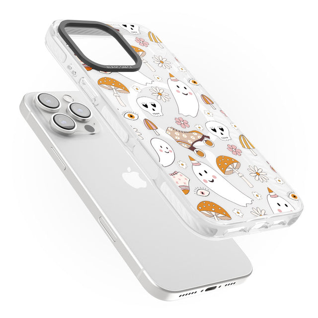 Cute Ghost and Skulls Pattern Impact Magsafe Phone Case for iPhone 16 Pro, iPhone 16 Pro Max