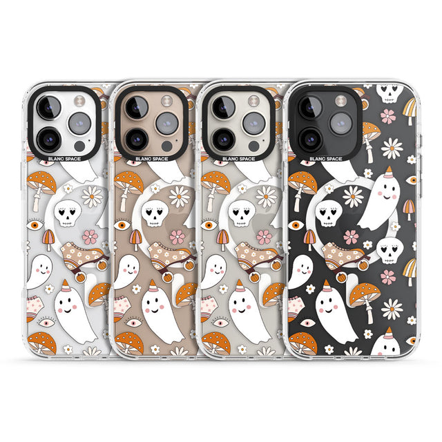 Cute Ghost and Skulls Pattern Impact Magsafe Phone Case for iPhone 16 Pro, iPhone 16 Pro Max