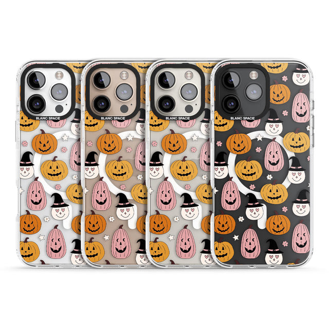 Witches and Pumpkins Pattern Impact Magsafe Phone Case for iPhone 16 Pro, iPhone 16 Pro Max