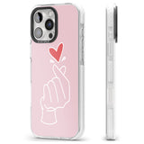 iPhone 16 Pro Max Pink Finger Heart Black Impact Phone Case