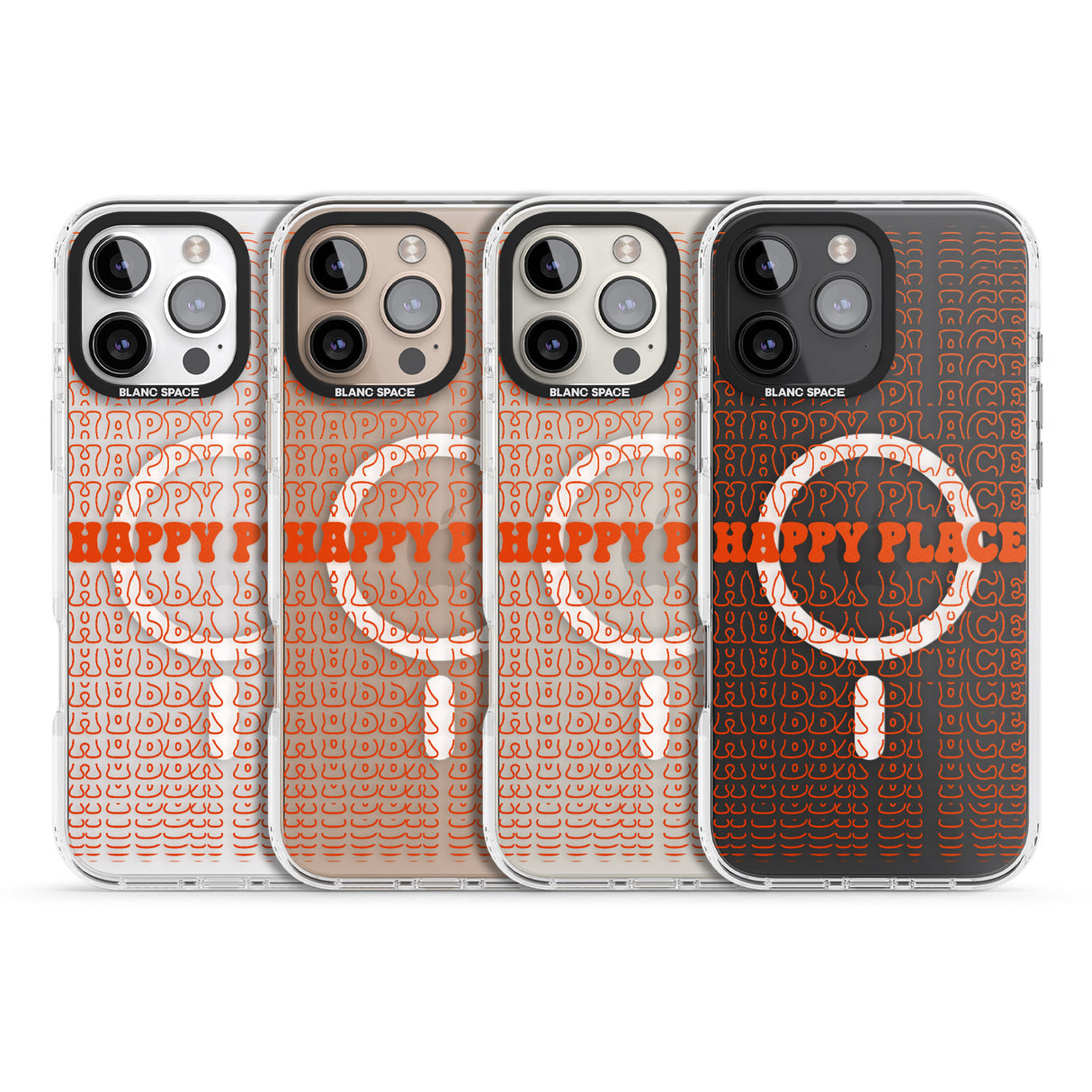 iPhone 16 Pro Max Happy Place (Orange) Black Impact Phone Case + Magsafe