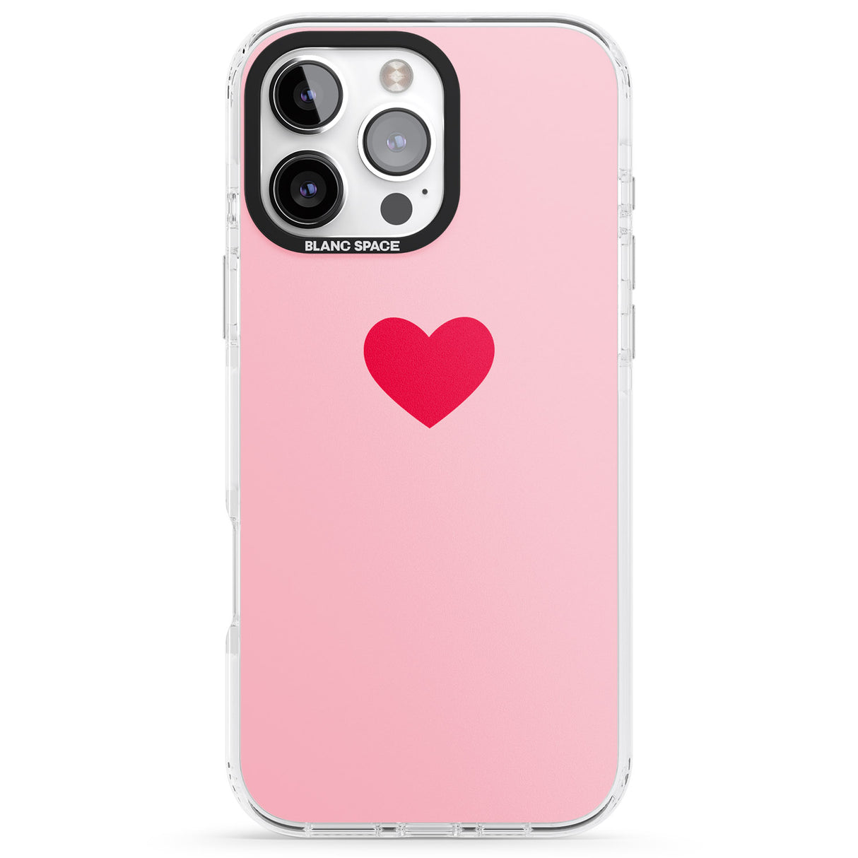 iPhone 16 Pro Max Single Heart Red & Pink Black Impact Phone Case