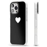 iPhone 16 Pro Max Single Heart Design: White & Black Impact Phone Case