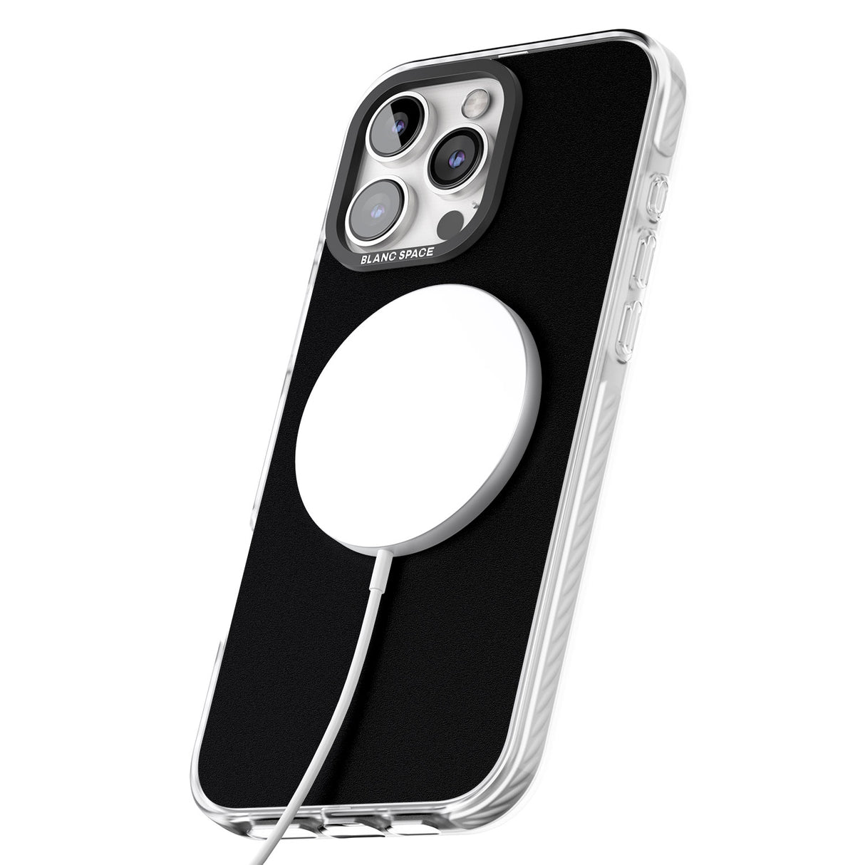 iPhone 16 Pro Max Single Heart Design: White & Black Impact Phone Case