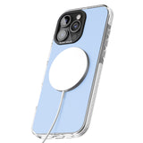 iPhone 16 Pro Max Single Heart Design: White & Baby Blue Black Impact Phone Case