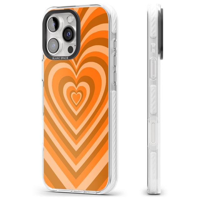 iPhone 16 Pro Max Orange Heart Illusion Black Impact Phone Case