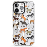 iPhone 16 Pro Max Horse Pattern Black Impact Phone Case